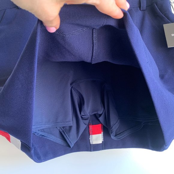 NWT BELYN KEY Skirt Size XL Ink Blue Oxford Tennis Golf Skort Pull-On Style - Picture 3 of 7